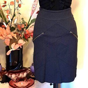NWT DEPT Classic High Waist with Two Front Zipper Pockets Gray Short Skirt